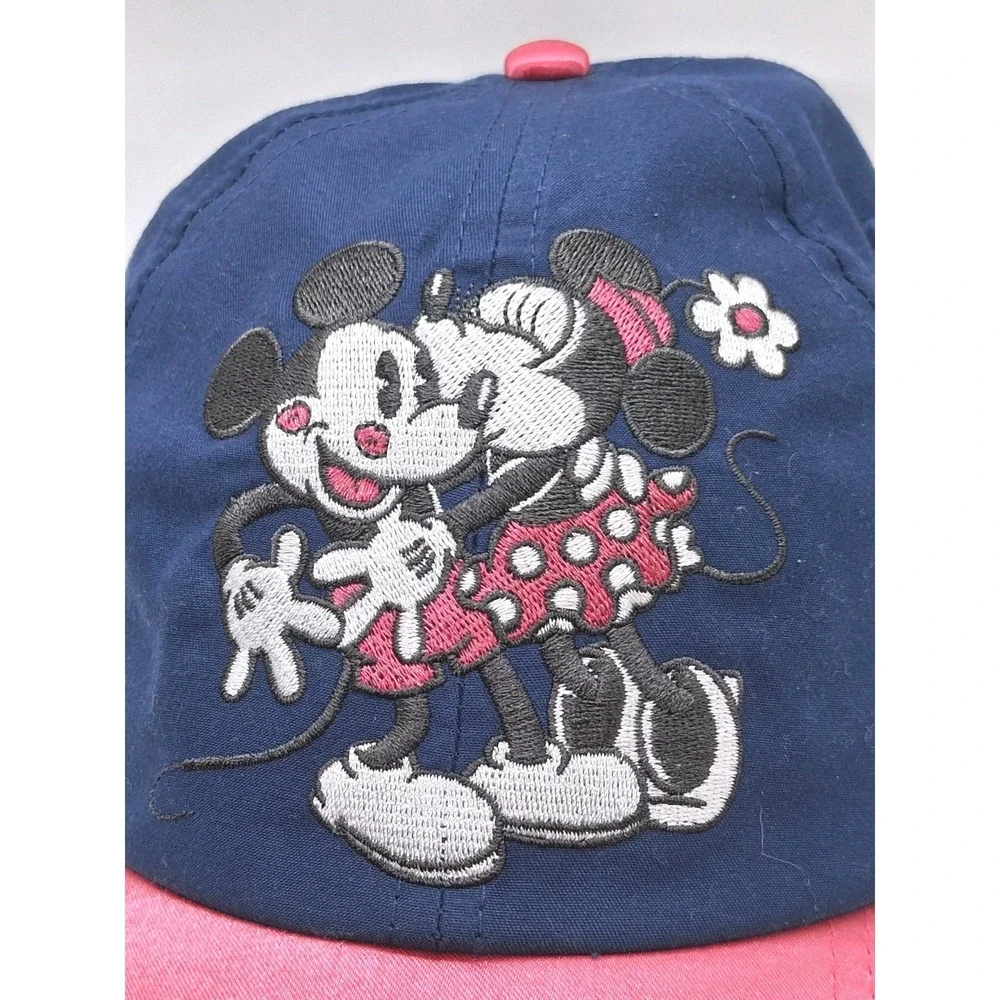 Disney Parks Mickey Minnie XOXO Baseball Cap Hot Pink Blue Adult Adjustable NWT